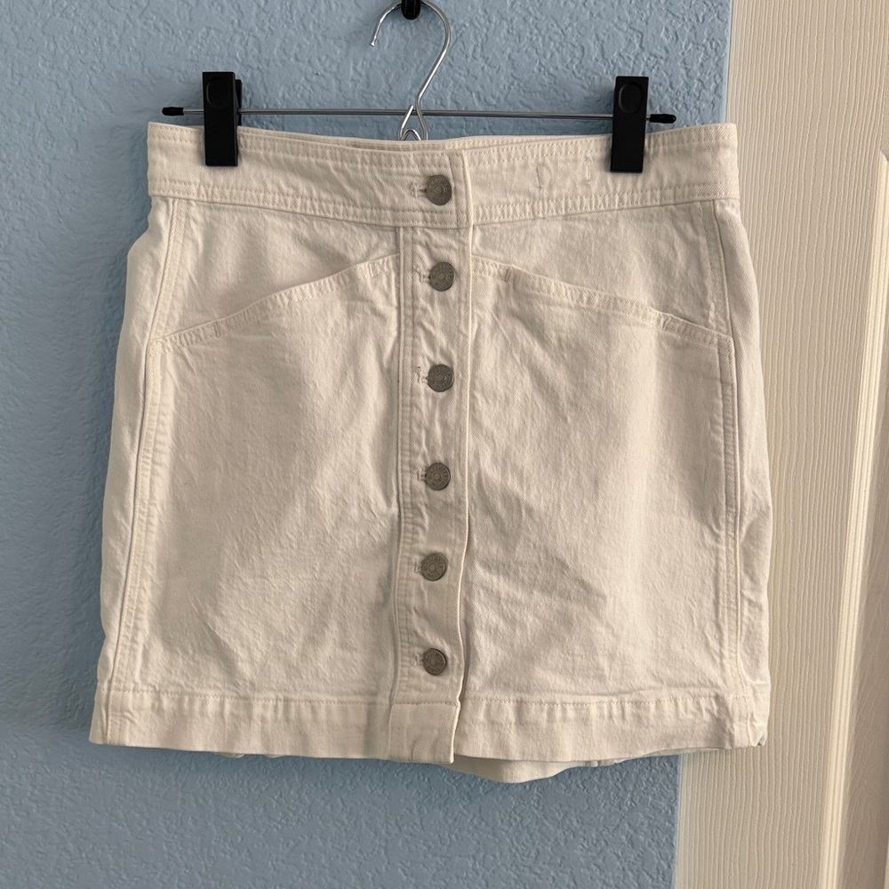 Madewell Cream Button-Front Skirt